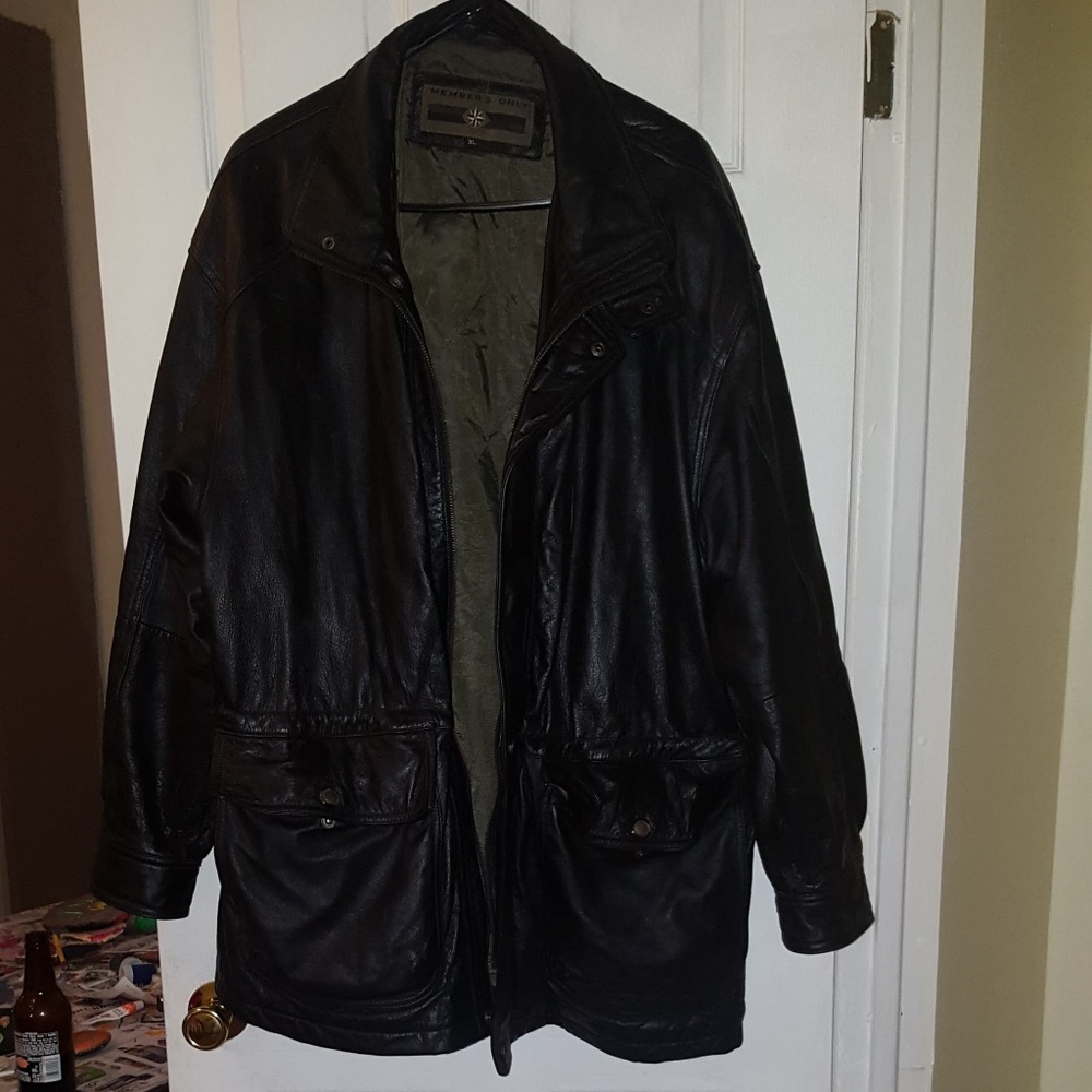 Men's Member's Only Genuine Bk Leather Jacket (XL)